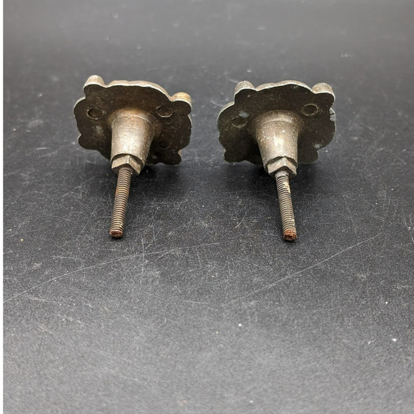 Drawer Pulls Pair 2 Vintage Antique? Metal Decorative Ornate Handles Old Cottage - Picture 3 of 10